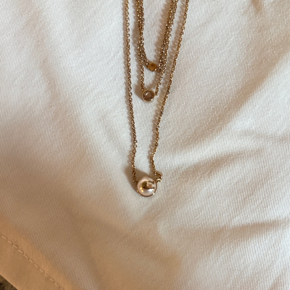 Coach Elegant Gold Pearl Necklace